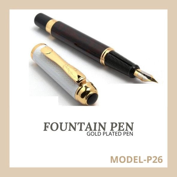 EHP Hayman Dikawen 24 CT Gold Plated Fountain Pen with Box (P-26)