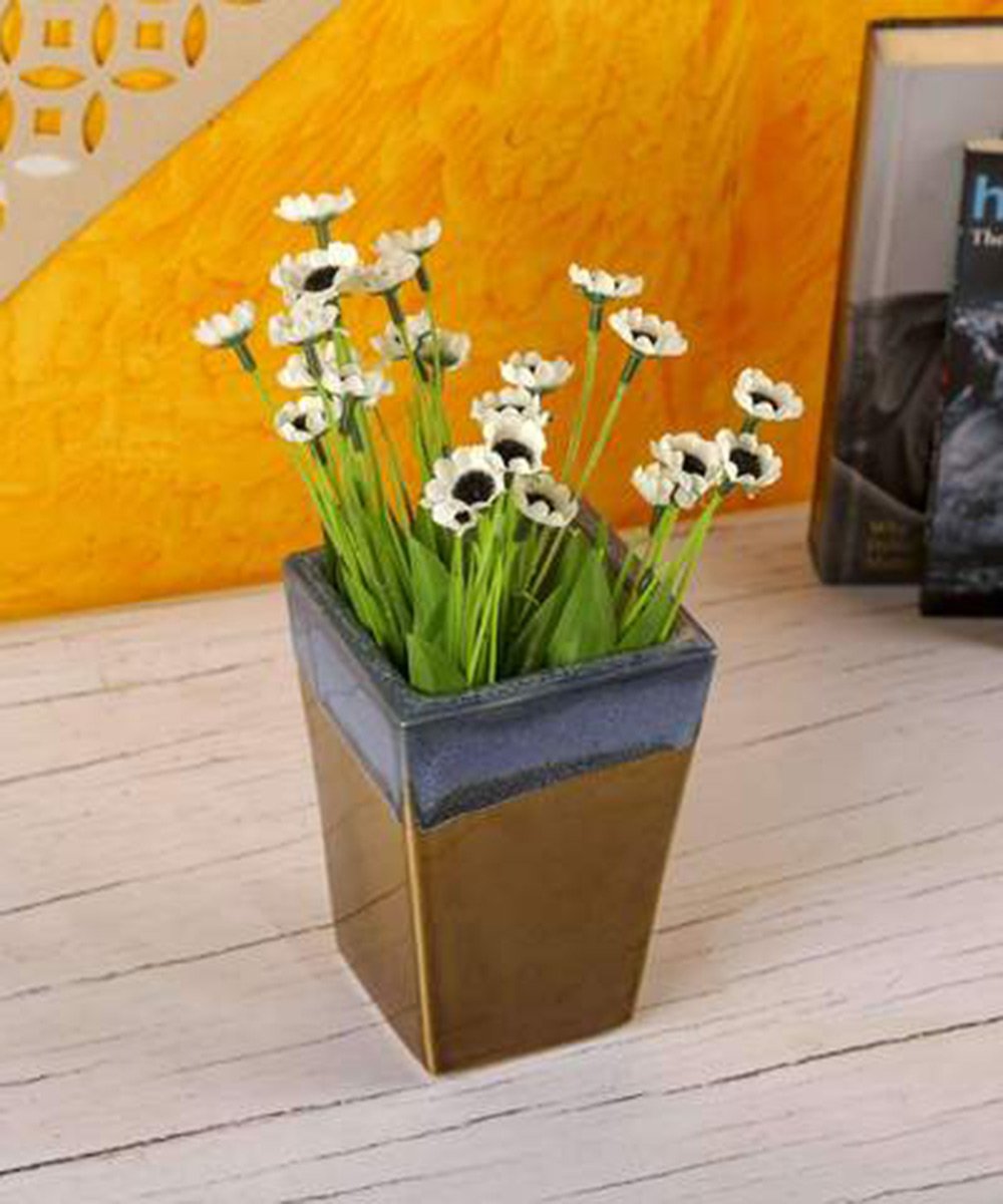 Ceramic Indoor Trapeze Planter  Handmade Pot Planter For Home