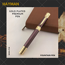 EHP Hayman Dikawen 24 CT Gold Plated Fountain Pen With Box (P-138)