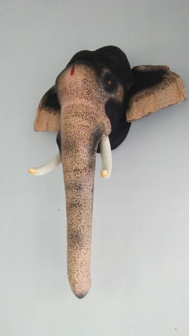 Wall hanging Elephant head Fibre sculpture,Kerala Elephant Miniature