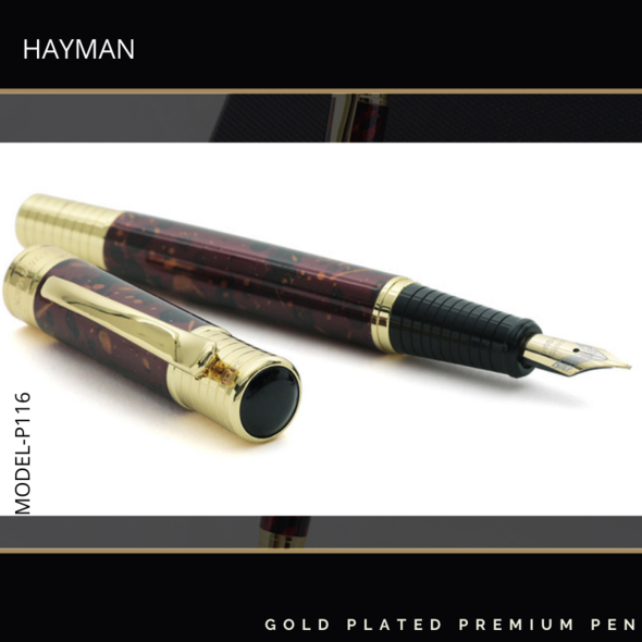 EHP Hayman 24 ct Gold Plated Fountain Pen With Gift Box (P-116)