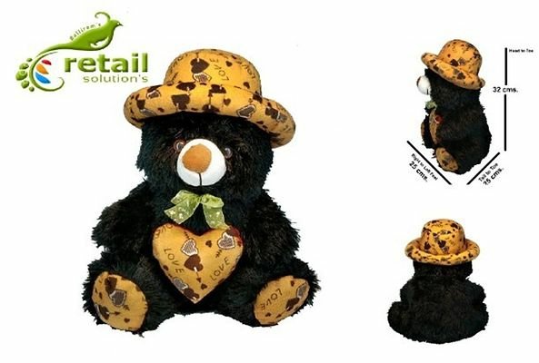 FSS  Teddy Bear  Black And Yellow Kidda Soft Toy